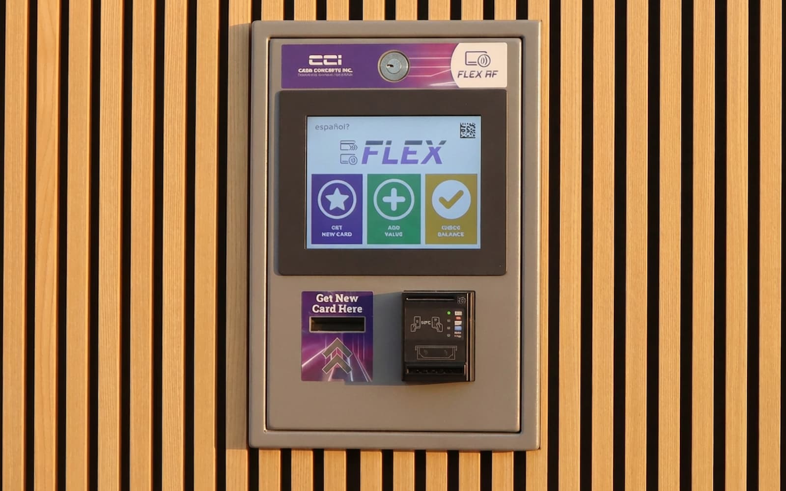 Laundry card kiosk at Polanco Laundry in Arleta